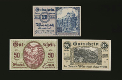 Itävalta 20, 50, 80 Heller, Wörschach 1920