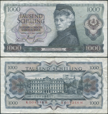 Itävalta 1000 Shilling 1966 (P-147) K004256M harvinaisempi