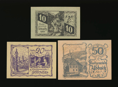 Itävalta Notgeld 10, 20, 50 Heller, Ybbsitz 1920