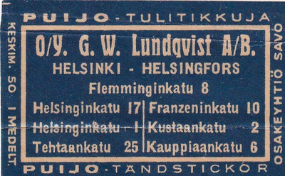 Helsinki, O/y G.W. Lundqvist A/b   5/3