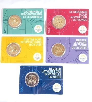 Ranska 2021 2 euro Pariisin Olympialaiset kortissa