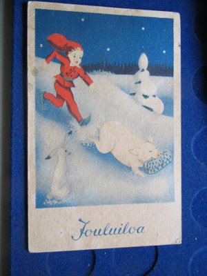 Jouluiloa. Postikortti