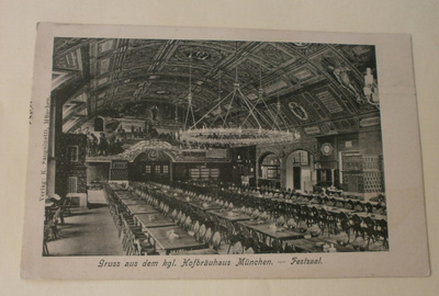 München, Hofbräuhaus, vanha mv pk, p. 1909