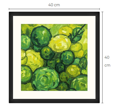 Uusi abstrakti Art Print paspis & kehys 40 cm x 40 cm