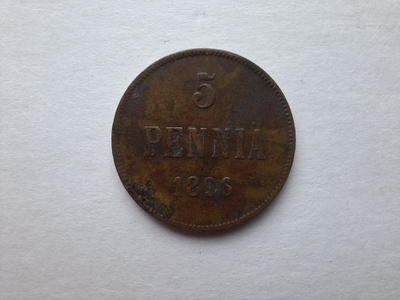 5 PENNIÄ 1896