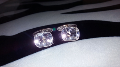 Upea vintage Desing Hopea kristalli kalvosinnapit 875