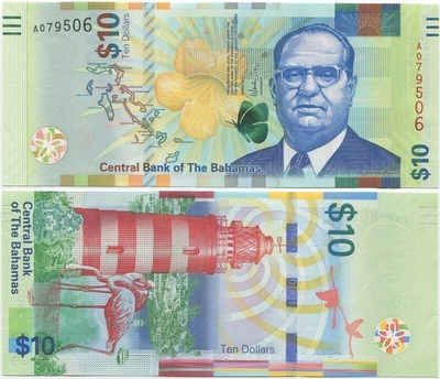 Bahamas 10 Dollars 2016 (UUSI) UNC uusi sarja