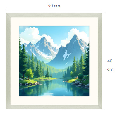 Uusi maisema taulu koko 40 cm x 40 cm kehyksineen