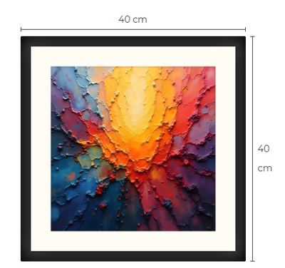 Uusi abstrakti Art Print paspis & kehys 40 cm x 40 cm