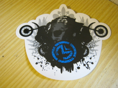 tarra Moose Racing 10x9 cm sininen logo