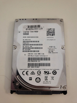 Seagate 500GB 2,5" 5400rpm sata kovalevy