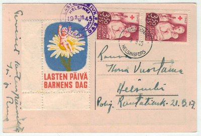LASTEN PÄIVÄ -oheisleima 1945 kortti