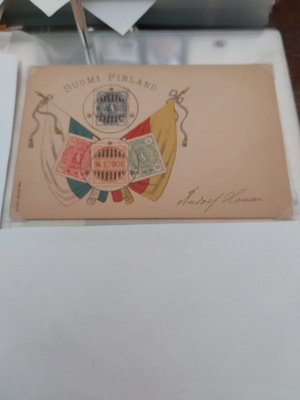 postimerkki aiheinen lippu Kortti