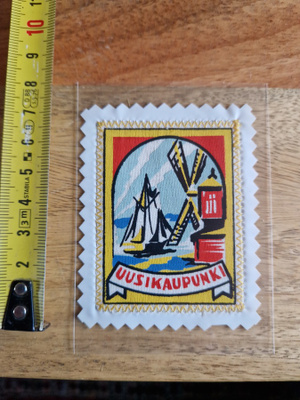 Uusi kaupunki vintage kangasmerkki