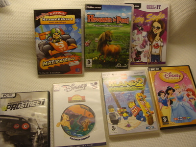7 PC CD-rom peliä  tietokoneelle  lapsille
