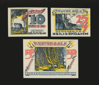 Saksa Notgeld 10, 25, 50 Pfg, Heiligendamm 1922