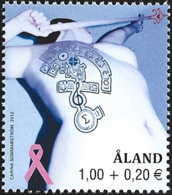 Åland  2012  Roosa nauha  1,00 + 0,20 €  ** LaPe 359