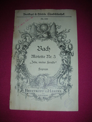 Vanha Bach Motette nr.3 nuotit