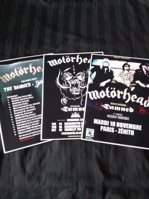MOTÖRHEAD  THE DAMNED  juliste 3kpl 21cm x 30cm