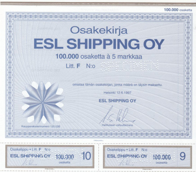 OKK 1997 Vaustamo ESL Shipping Oy spec, Helsinki