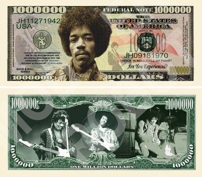 UUSI JIMI HENDRIX SETELI * DOLLARI - ILMAINEN TOIMITUS