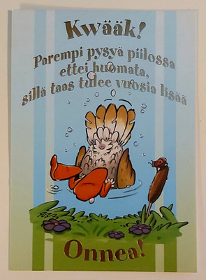 "KVÄÄK! Parempi pysyä piilossa..."-KULKEMATON POSTIKORTTI