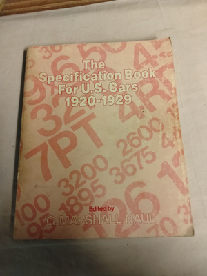 the specification book for u s cars 1920-29
