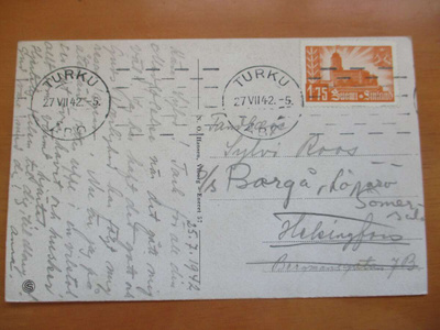 1942 Turku kortti s/s Borgålla Löparöön
