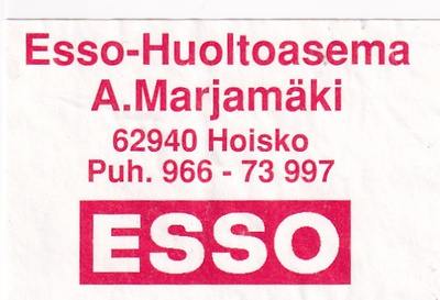 Hoisko, ESSO Huoltoasema A. Marjamäki    3/7