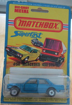 Mercedes-Benz 450 SEL Sedan Blue 1979 Matchbox MB #56 1:64