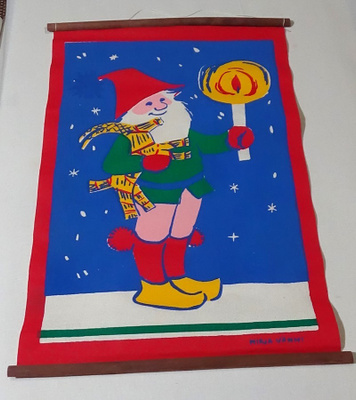 Mirja Vänni retro joulutaulu Tonttu