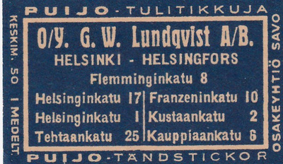 Helsinki, O/y G. W. Lundqvist A/b, Puijo  8/8