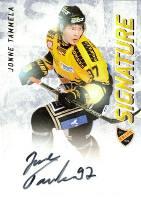 2015-16 Cardset JONNE TAMMELA KalPa Ässät Signature nimmari