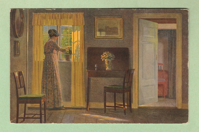 Vanha postikortti: Alfred Brogen maalaus