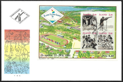 FDC Åland 1991  Islands Games  LaPe ÅL 047-050