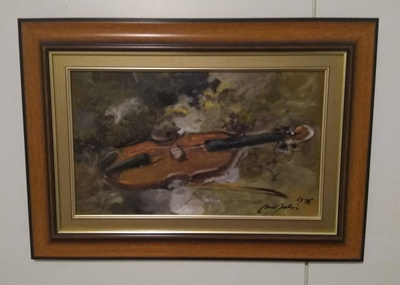 Olli Joki öljyvärimaalaus Stradovarius.
