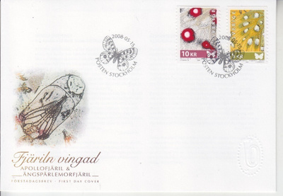 Ruotsi fdc 2008 Perhosia
