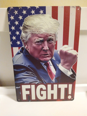 DONALD TRUMP - FIGHT! PELTIKYLTTI 20X30CM *UUSI!*