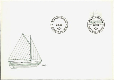 1986 1,30mk kalastajavene  FDC