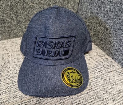 Raskas sarja mainos lippis farkku kangasta. Uudenveroinen