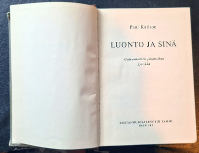 Paul Karlson : Luonto ja sinä - kirja vuodelta 1953