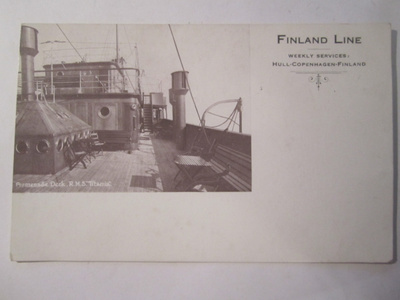 VANHA Postikortti Laiva Finland Line Titania 1900-l