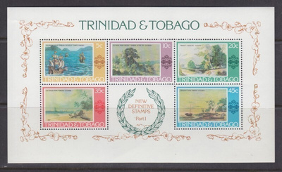 Trinidad 6 Tobago maalauksia pienoisarkki