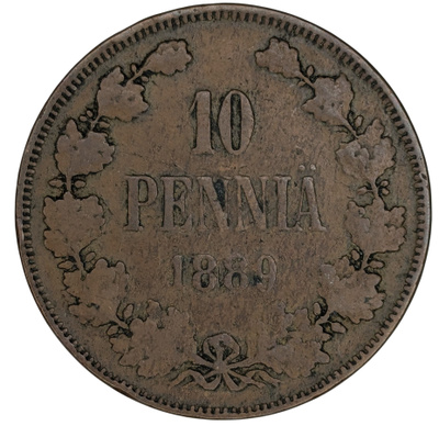 10 Penniä 1889
