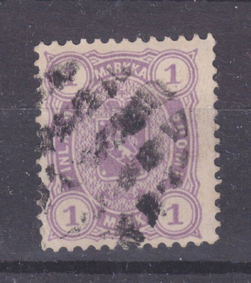 1882 1 mk kuvioleimalla