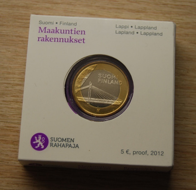 Suomi 5 € 2012  - Lappi, Jätkänkynttiläsilta,  Proof