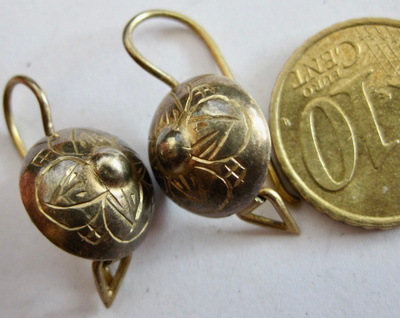 VANHAT Korvakorut Hopeaa/Kultaa 1903 KAUNIIT