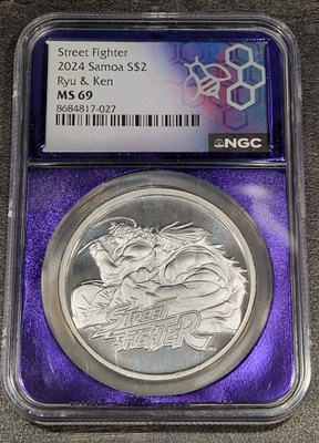 1 oz 999 Hopea raha Street Fighter Samoa 2 Dollars MS69