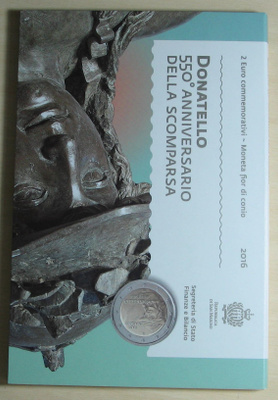 2016 SAN MARINO 2€ euro juhlaraha Donatello blisterissä