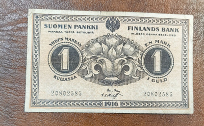 1 markka v. 1916, huom! Kansanvaltuuskunta